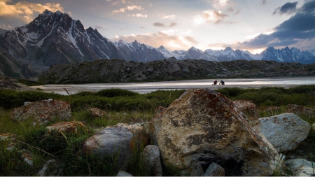 sunset - lake, fun, sunset, nature, mountain