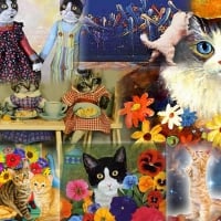 VINTAGE COLLAGE CATS