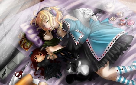 Vocaloid Lily - sleeping, girl, music, dolls, program, lily, vocaloid, anime, blonde