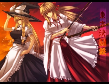 Touhou - anime, female, satsuki rin, dress, blonde, blond hair, long hair, touhou, blond, kirisame marisa, gown, anime girl, hot, girl, blonde hair, cute, sexy