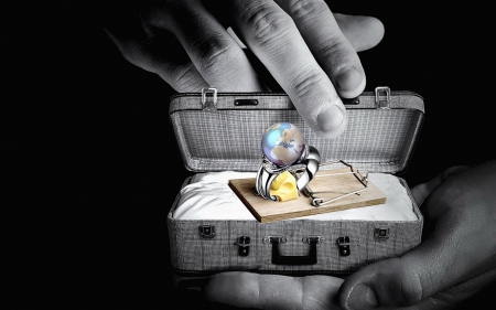 World in my hands(wedding ring version) - 3d, photo, world, photo manipulation