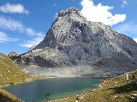 Monte Coglians (Hohe Warte) und Wolayer see - monte coglians, wolayer see, austria, hoheo warte