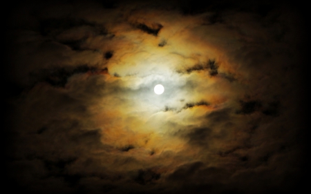 *** The moon in the cloudy night ... *** - sky, moon, cloudy, nature, night