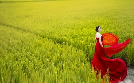 *** LADY IN RED *** - lady, people, female, red, in, model