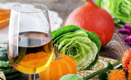 *** Wine and vegetables *** - wine, fresh, vegetables, glass