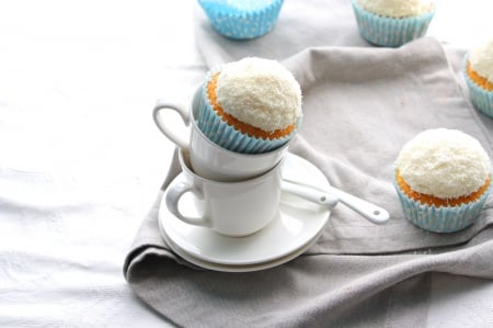 *** Coconut Muffins *** - dessert, food, muffins, cups, cupcakes