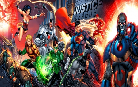 Justice League - wonder woman, batman, flash, darkseid, superman