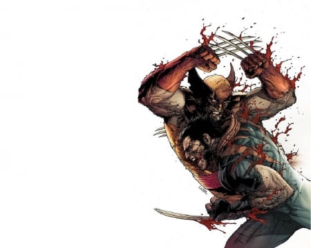 Wolverine vs Wolverine - claws, wolverine, blood, age of ultron, marvel