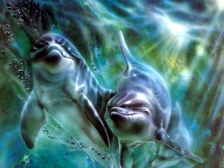 Dolphins - dolphin, sea, animal, ocean