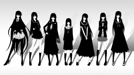 anime darkhaired girls :) - cute, nice, anime, beutiful