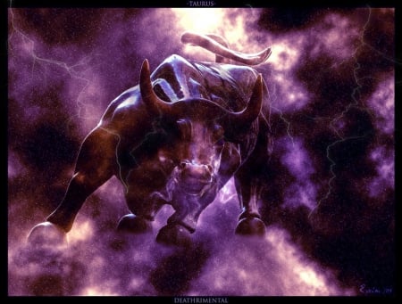 Taurus Zodiac - fantasy, zodiac, purple, taurus the bull