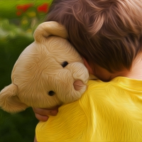 Boy and teddy bear