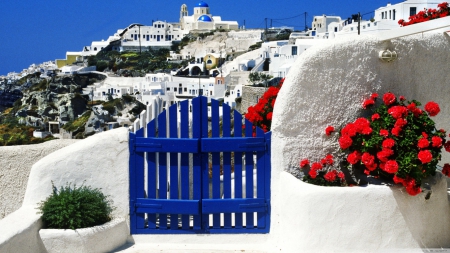 Greece - Greece, Architecture, Gate, Blue