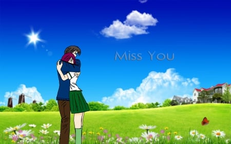 Miss you - hug, love, miss you, sad