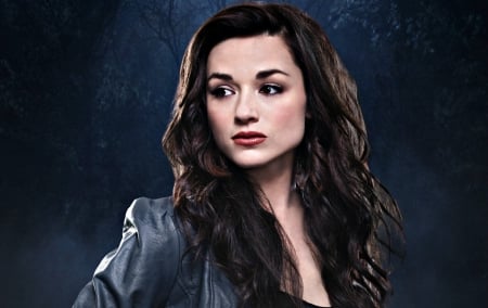 Teen Wolf (2011-) - woman, actress, allison argent, girl, tv series, black, fantasy, mist, crystal reed, teen wolf, blue, fark, hunter