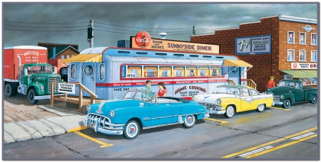 Days Gone By, 50's - cars, grocery, classic, diner