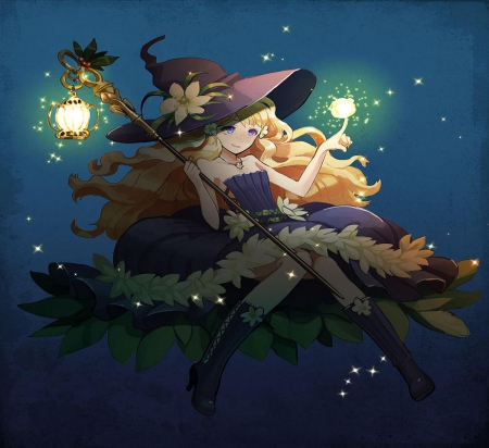 Little Witch - witch, magic, girl, blonde, orginal, long hair