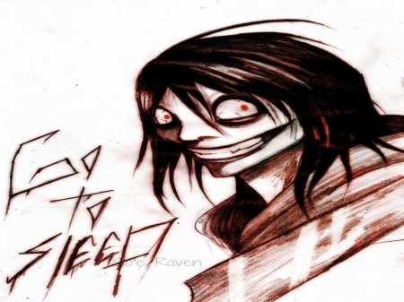 Jeff Go to Sleep - jeff the killer, creepypasta, go to sleep, insanity