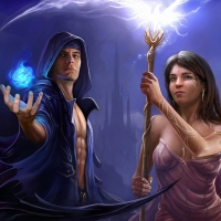 Warlock and sorceress