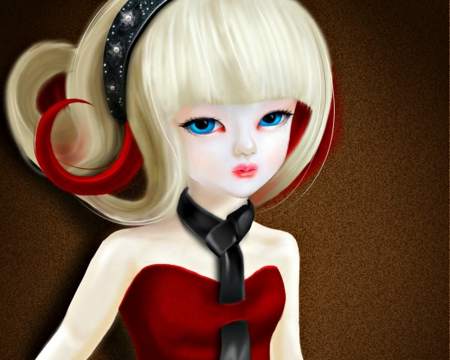 Cute doll face - blond, face, doll, cute