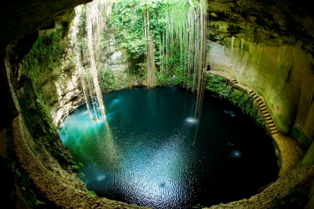 IK KIL CENOTE, YUCATAN - mexico, landscape, water, subterranean, natural