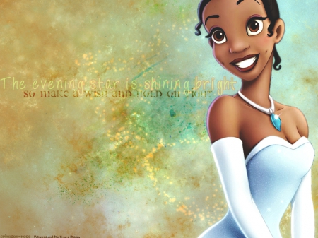 Make A Wish & Hold On Tight - tiana, blue dress, animated, the princess and the frog, classic, movie, princess, fairy tale, disney