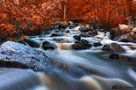 Autumn River - river, nature, flowing, autumn