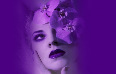 Wild Orchid - woman, purple, wild, orchid, model, flower