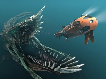 Monster - cg, fantasy, monster, underwater