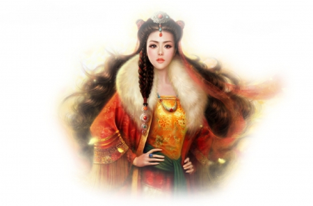 Fantasy Beauty - wallpaper, digital, beautiful, girl, art, fine, oriental, chinese, fantasy, nice, woman