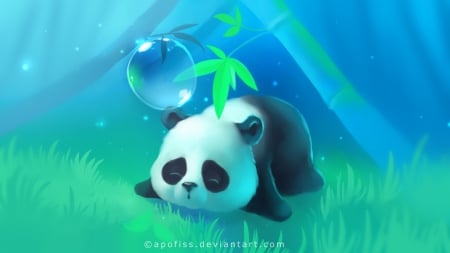 bamboo panda paper - apofiss, panda, abstract, deviantart