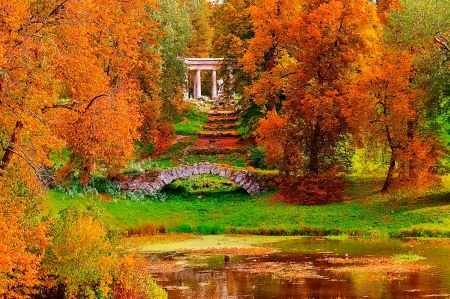 September - nice, autumn, colorful, mirrored, shine, foliage, fall, reflection, pretty, tree, golden, branches, falling, lovely, september, nature, glow, beautiful, leaves, colors