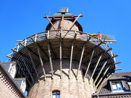 Old dutch windmill - abstract, ancient, photography, sky