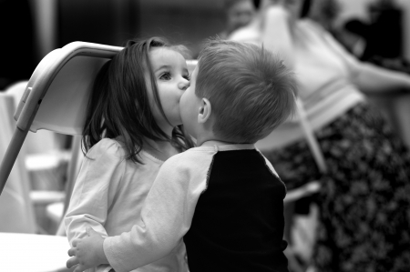 *** First kiss *** - girl, people, kids, boy