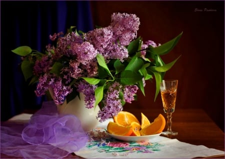 Still life - purple, flowers, still life, nature, lilacs