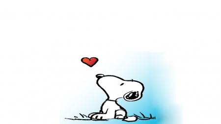 Snoopy - beauty, cartoon, heart, black, white, pretty, snoopy, red, blue, beautiful, dog, cute