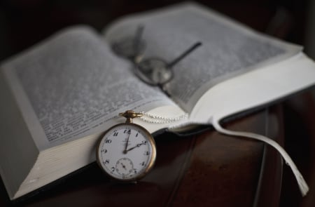 Book - watch, book, stop, clock