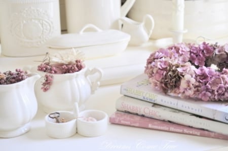 Special Day ღ - still life, special day, home, flowers, white, purple, soft, color, great morning, pastel