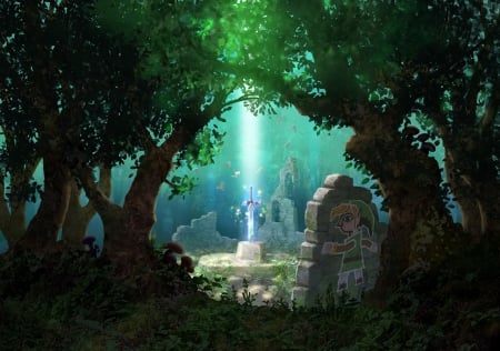 The Legend of Zelda: a link between worlds - triforce, link, courage, force, king, wisdom, Zelda, tri, power