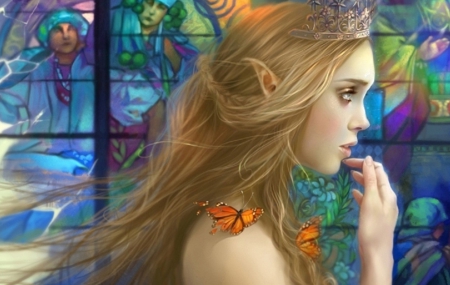 Fine Beauty - nice, beauty, woman, princess, elf, girl, colorful, wallpaper, fantasy, face, art, fine, beautiful, digital, blonde