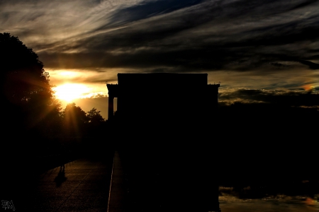 Lincoln memorial - silhouette, dc, lincoln, washington, abraham, reflecting pool, washington dc, reflecting, pool, lincoln memorial