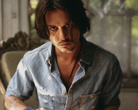 Johnny Depp - male, johnny depp, actor, blue, look, man