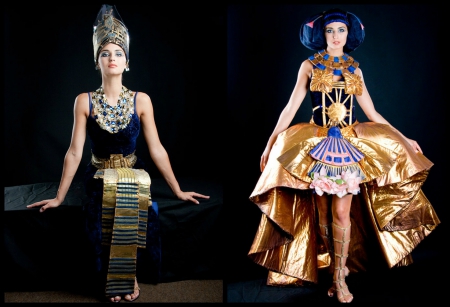 Anna Safroncik - anna safroncik, by cehenot, blue, queen, collage, dress, girl, beauty, actress, egypt, black, cleopatra, woman, model, golden