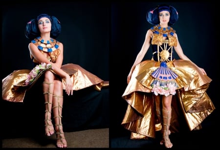 Anna Safroncik - anna safroncik, by cehenot, blue, collage, dress, girl, beauty, actress, black, cleopatra, woman, model, golden