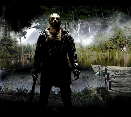 friday the 13th - jason, gothic, desktop, skull, fantasy, movie, movies, games, cyborg, art, wallpaper, bones