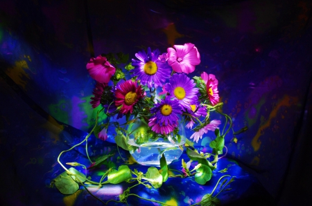 Flower Bouquet - colors, autumn, blossoms, vase