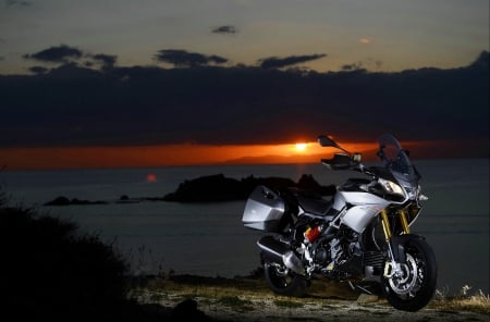 Aprilia at sunset - image, motorbike, color, wallpaper, sunset, new, expression