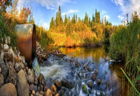 Along the Roadside - river, nature, sky, streams