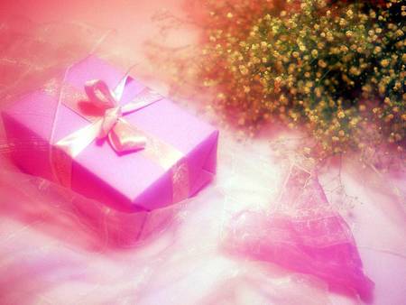 Gift of love - pink ribbon, present, gift, pink wrapping, love