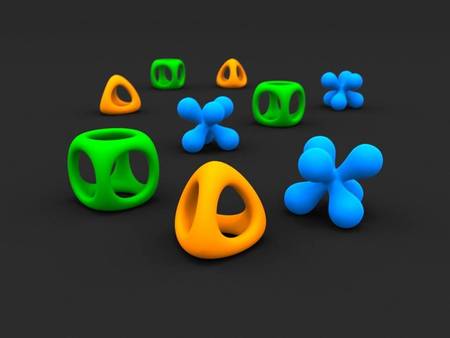 Little Toys - 3d objects, toys, blue, orange, green